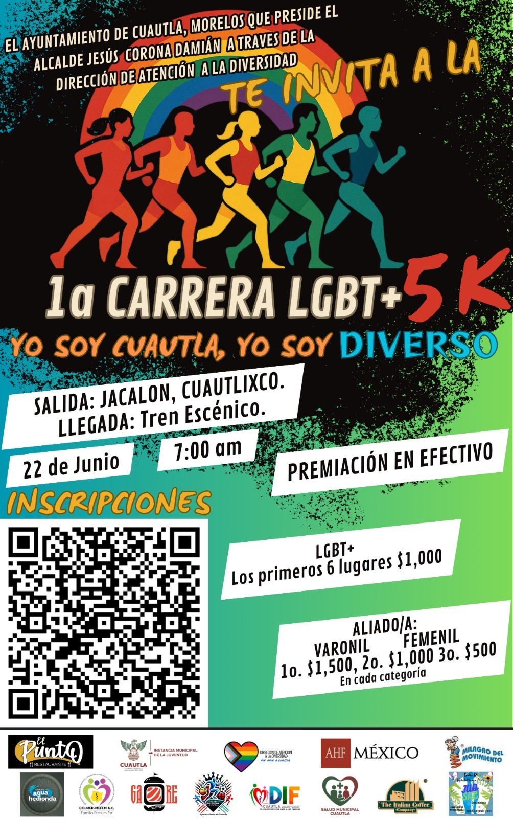 CONVOCAN A PARTICIPAR EN CARRERA LGBT+ 5K EN CUAUTLA