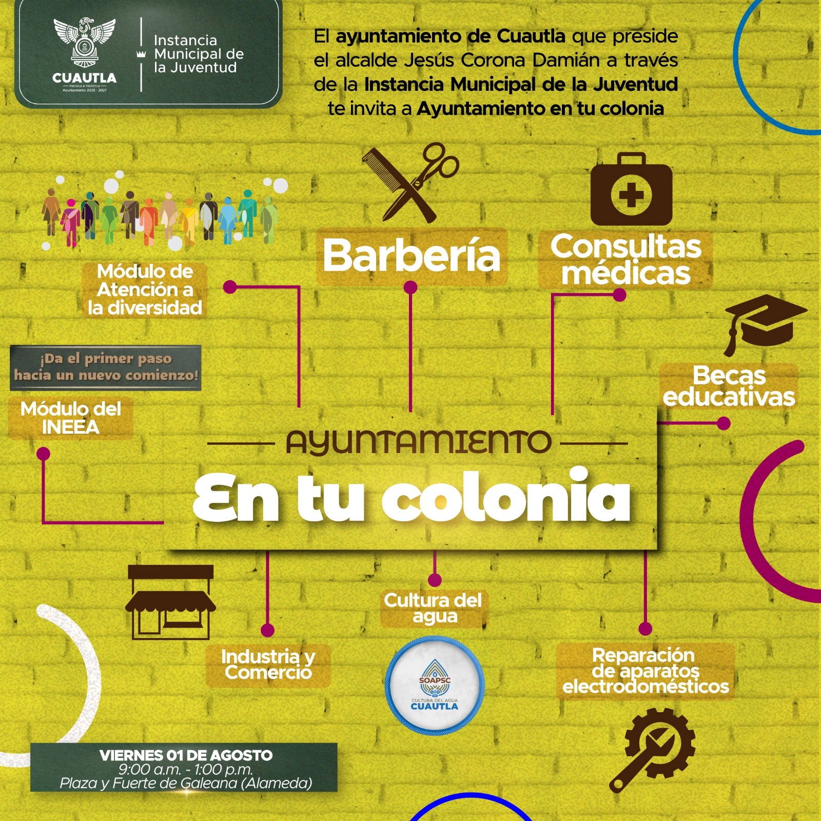 LLEGA “AYUNTAMIENTO EN TU COLONIA” A LA ALAMEDA DE CUAUTLA ESTE 1 DE AGOSTO