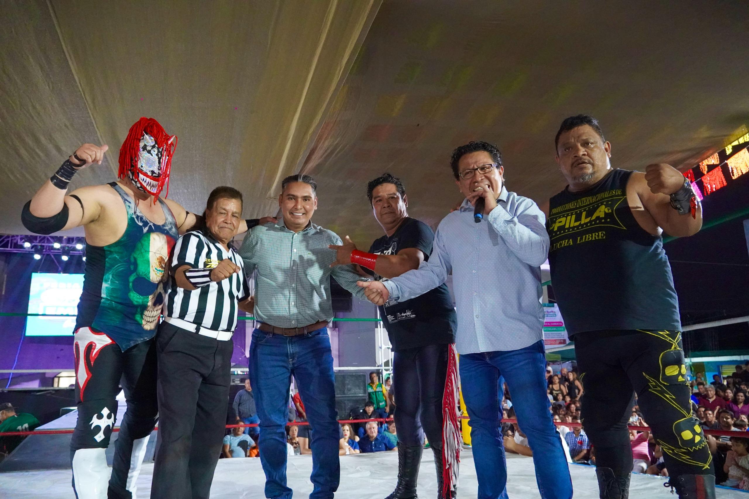 PRENDE LUCHA LIBRE PRE LA FERIA DE LA CANDELARIA 2026 EN EMILIANO ZAPATA