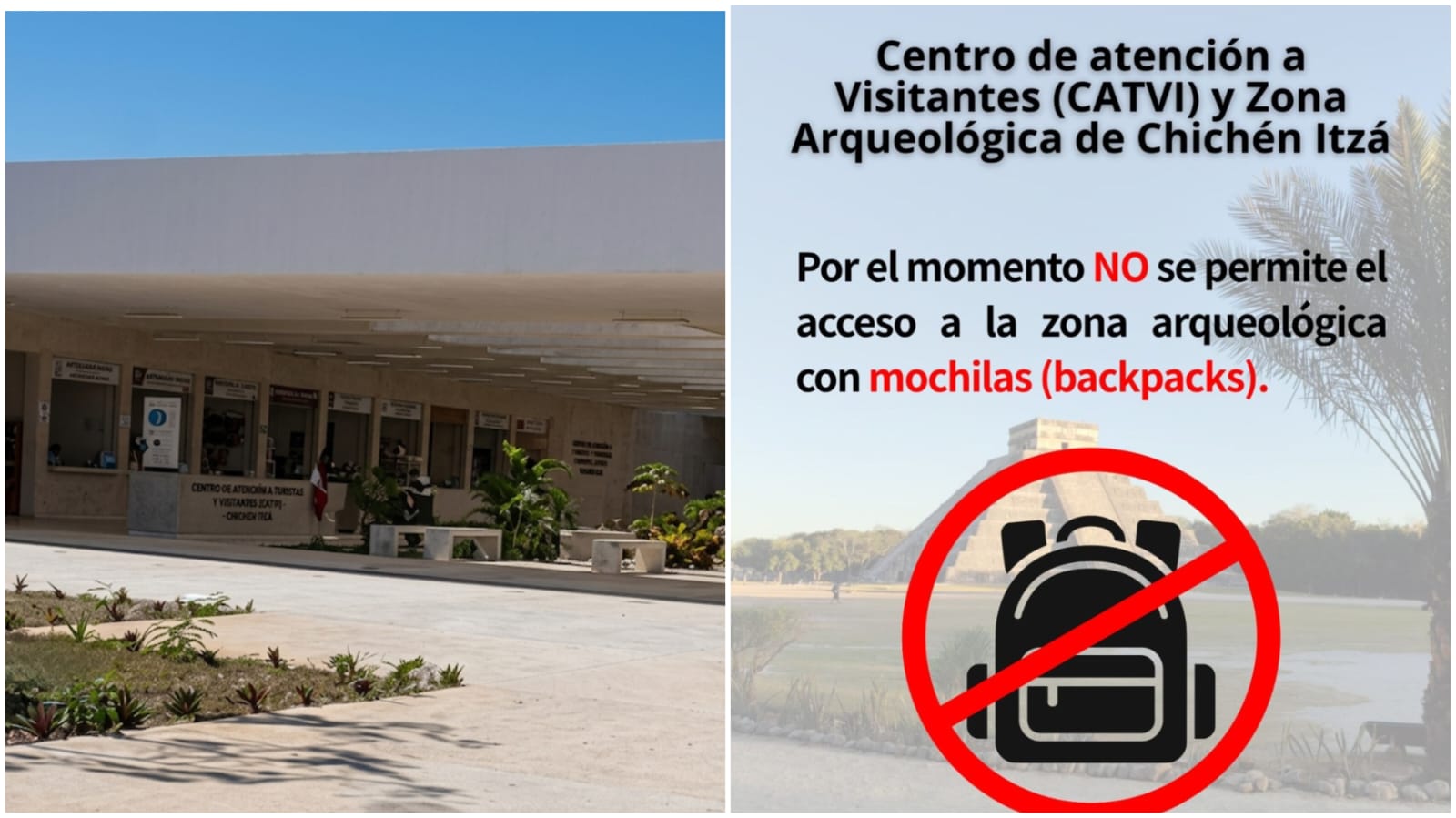 PROHÍBE CHICHÉN ITZÁ EL INGRESO CON MOCHILAS