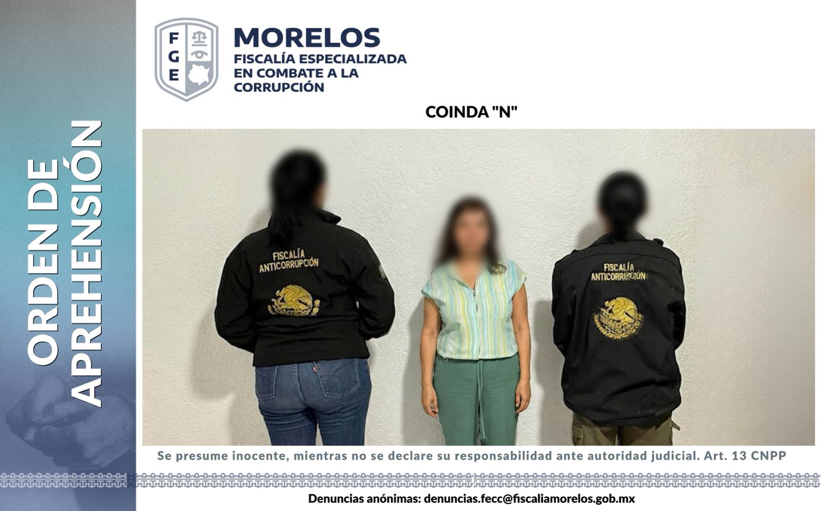 Detienen a ex funcionaria del Filateq por presunto desvío de 19 millones en Morelos